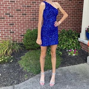 One shoulder homecoming/formal dress. Worn once.